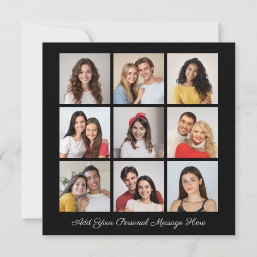 独自の9つのフォトコラージュを作成するあいさつ文を追加 (正面)