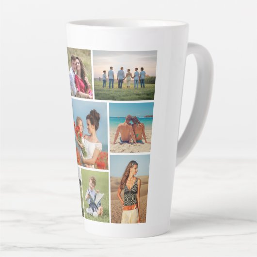 独自の9つのフォトコラージュを作成 カフェラテマグ (右アングル)