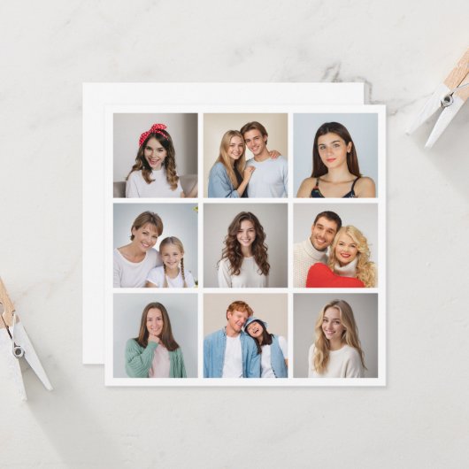 独自の9つのフォトコラージュを作成 カード (正面/裏面インサイチュ)