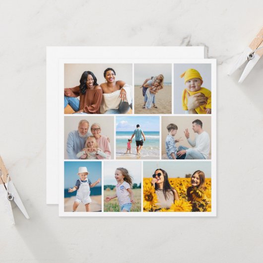 独自の9つのフォトコラージュを作成 カード (正面/裏面インサイチュ)