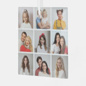 独自の9つのフォトコラージュを作成 ガラスオーナメント (正面左)