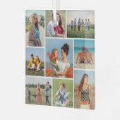 独自の9つのフォトコラージュを作成 ガラスオーナメント (正面左)