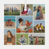 独自の9つのフォトコラージュを作成 ガラスオーナメント (裏面)