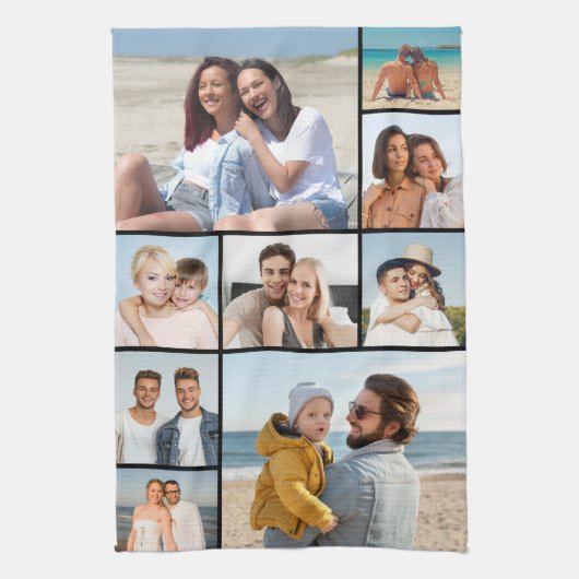 独自の9つのフォトコラージュを作成 キッチンタオル (縦)