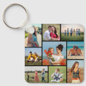 独自の9つのフォトコラージュを作成 キーホルダー (正面)