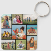 独自の9つのフォトコラージュを作成 キーホルダー (裏面)