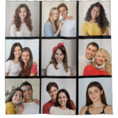 独自の9つのフォトコラージュを作成 シャワーカーテン (正面)