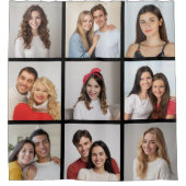 独自の9つのフォトコラージュを作成 シャワーカーテン (正面)