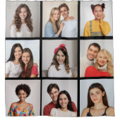 独自の9つのフォトコラージュを作成 シャワーカーテン (正面)