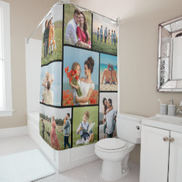 独自の9つのフォトコラージュを作成 シャワーカーテン