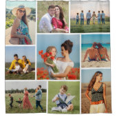 独自の9つのフォトコラージュを作成 シャワーカーテン (正面)