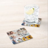 独自の9つのフォトコラージュを作成 スクエアペーパーコースター (インサイチュ)