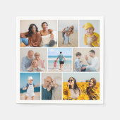 独自の9つのフォトコラージュを作成 スタンダードカクテルナプキン (正面)