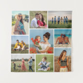 独自の9つのフォトコラージュを作成 タペストリー (正面)