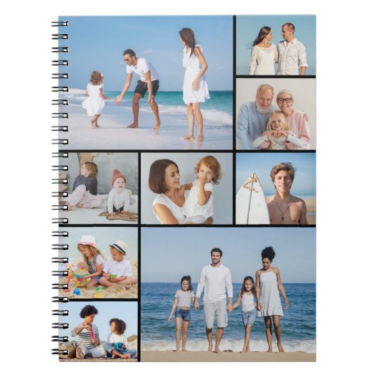 独自の9つのフォトコラージュを作成 ノートブック (正面)