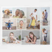 独自の9つのフォトコラージュを作成 フリースブランケット (正面(横))