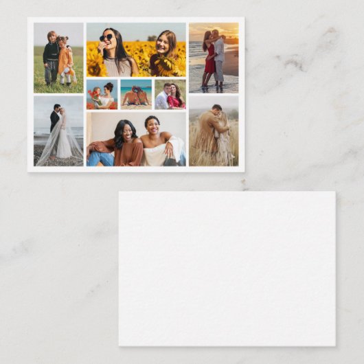 独自の9つのフォトコラージュを作成 プレイスカード (正面/裏面)