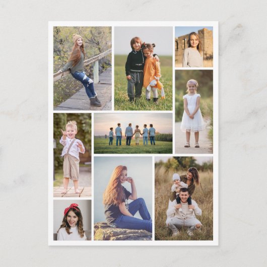 独自の9つのフォトコラージュを作成 ポストカード (正面)
