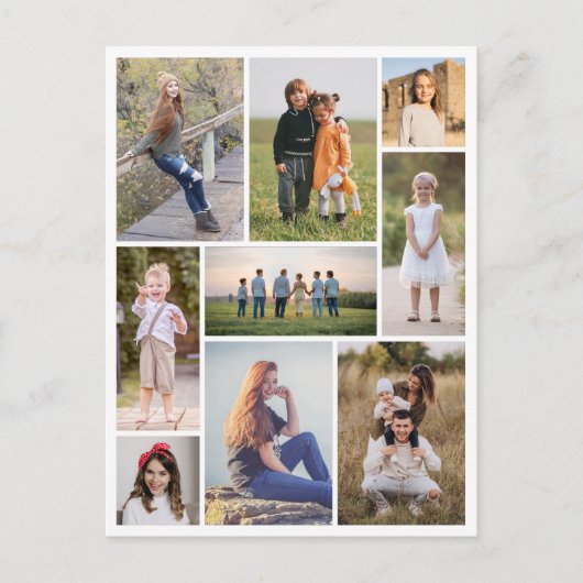 独自の9つのフォトコラージュを作成 ポストカード (正面)