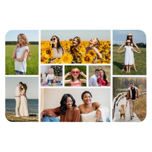 独自の9つのフォトコラージュを作成 マグネット (横)