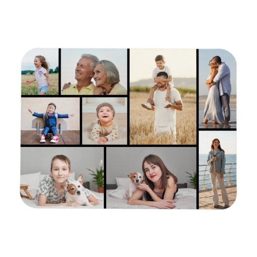 独自の9つのフォトコラージュを作成 マグネット (横)