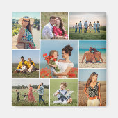 独自の9つのフォトコラージュを作成 マグネット (正面)