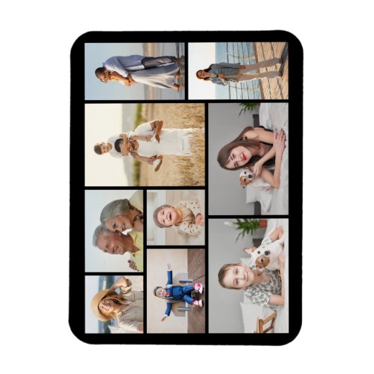 独自の9つのフォトコラージュを作成 マグネット (縦)