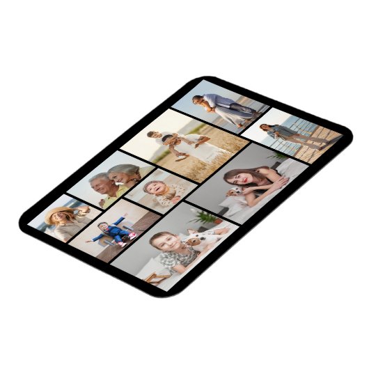 独自の9つのフォトコラージュを作成 マグネット (左側)