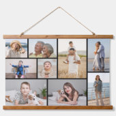 独自の9つのフォトコラージュを作成 吊り下げ型タペストリー (正面)
