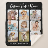 独自の9パーソナライズされた写真コラージュの作成 シェルパブランケット (正面)