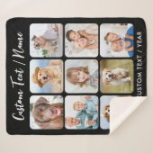 独自の9パーソナライズされた写真コラージュの作成 シェルパブランケット (正面(横))