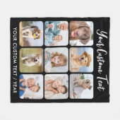 独自の9パーソナライズされた写真コラージュの作成 フリースブランケット (正面(横))