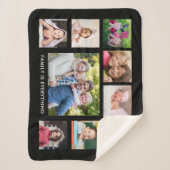 独自の9フォトコラージファミリー引用文ブラックの作成 シェルパブランケット (正面)
