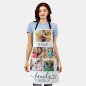 独自の9フォトコラージファミリ引用文名の作成 エプロン (着用した状態)