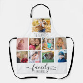 独自の9フォトコラージファミリ引用文名の作成 エプロン (正面)