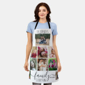 独自の9フォトコラージファミリ引用文名の作成 エプロン (着用した状態)