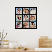 独自の9フォトコラージュの丸いコーナーを作成 ポスター (キッチン)