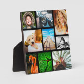 独自の9フォトコラージュ枠の黒 フォトプラーク (正面)