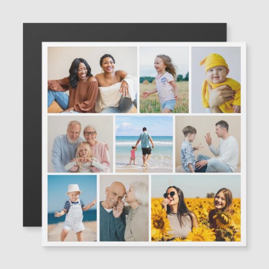 独自の9フォトコラージュ磁気カードを作成 (正面/裏面)