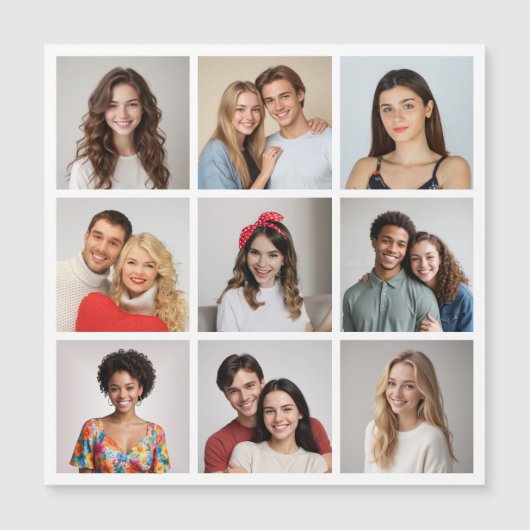 独自の9フォトコラージュ磁気カードを作成 (正面)