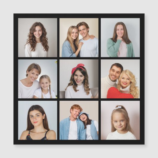 独自の9フォトコラージュ磁気カードを作成 (正面)