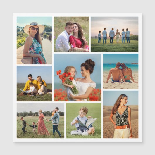 独自の9フォトコラージュ磁気カードを作成 (正面)