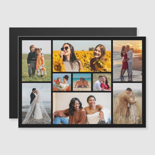 独自の9フォトコラージュ磁気カードを作成 (正面/裏面)