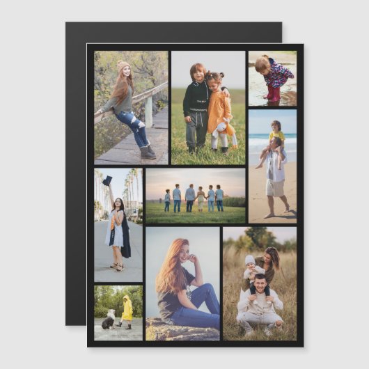 独自の9フォトコラージュ磁気カードを作成 (正面/裏面)