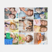 独自の9フォトコラージュ記念ファイルを作成 フリースブランケット (正面(横))