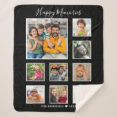 独自の9家族のフォトコラージュ黒を作成 シェルパブランケット (正面)