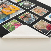 独自の9家族のフォトコラージュ黒を作成 シェルパブランケット (3/4)