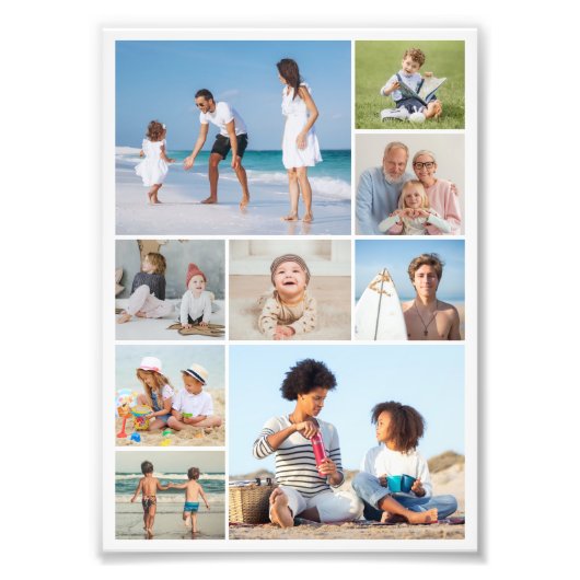 独自の9枚のフォトコラージュ写真の拡大を作成 フォトプリント (正面)