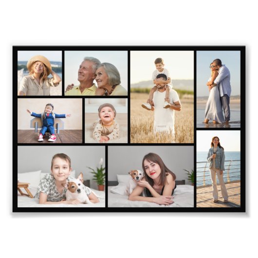 独自の9枚のフォトコラージュ写真の拡大を作成 フォトプリント (正面)