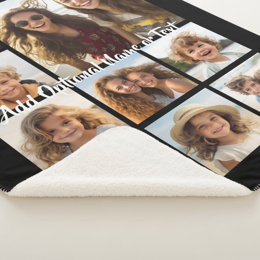 独自の9枚の写真を追加コラージュ – カラーを編集できる シェルパブランケット (3/4)